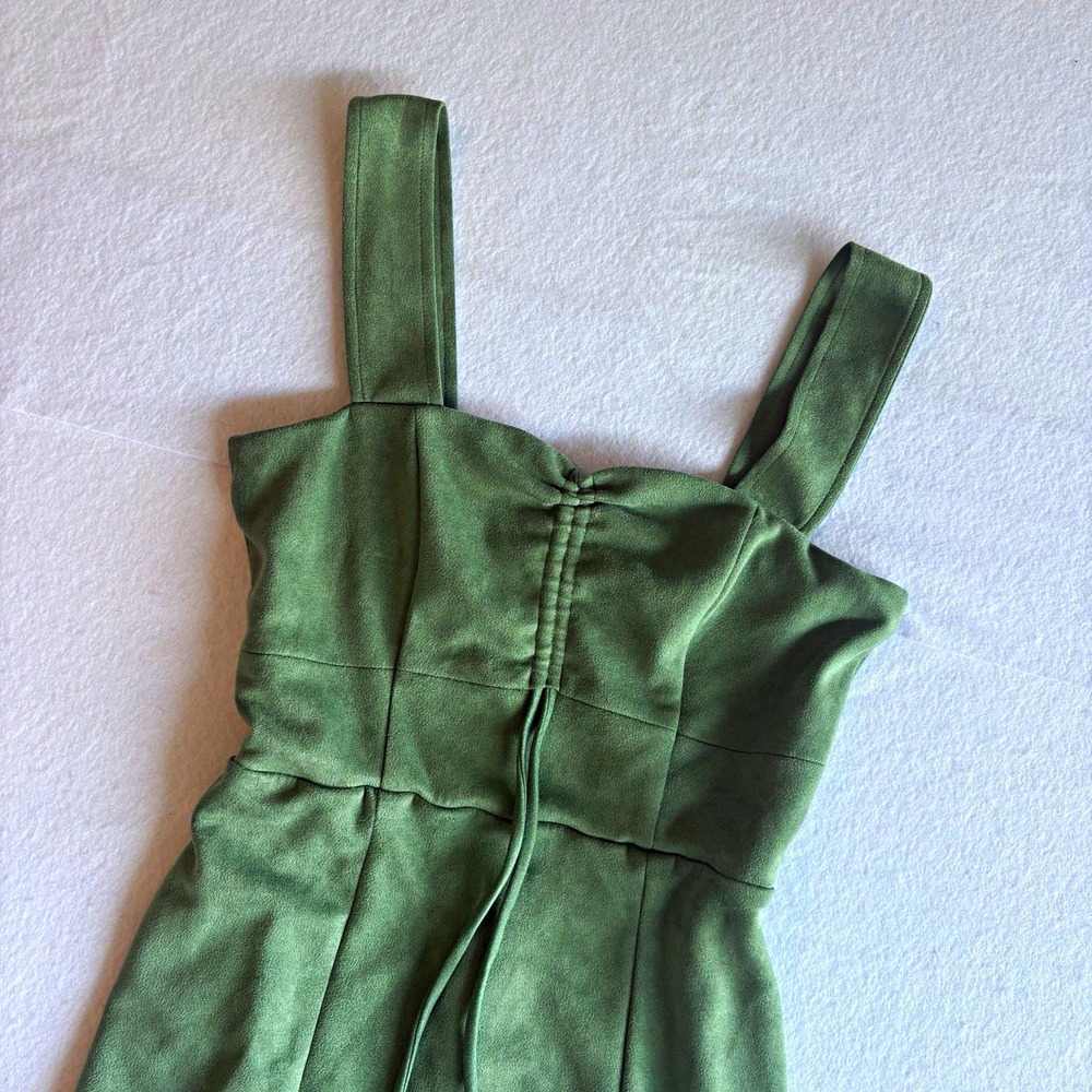 Miami for Francesca's Green Satin Sweetheart Strappy Mini Dress Womens S